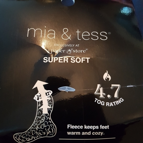 Mia & Tess women's thermal knit slipper socks sherpa lined, New - Picture 4 of 5